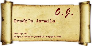 Orsós Jarmila névjegykártya