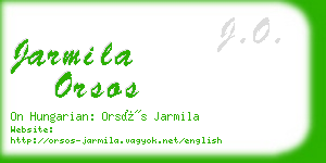 jarmila orsos business card